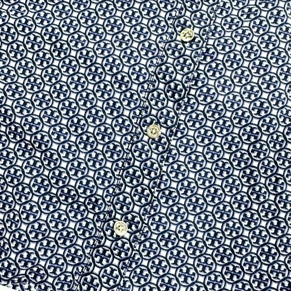 Tory Burch lightweight sheer pattern button down blouse M - Picture 6 of 13